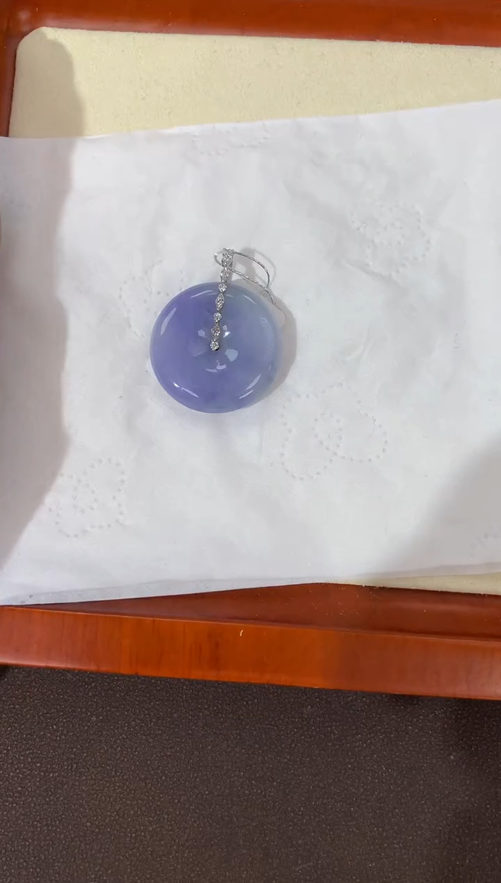 【闪购商品】翡翠颈饰18K金镶嵌天然缅甸a货翡翠