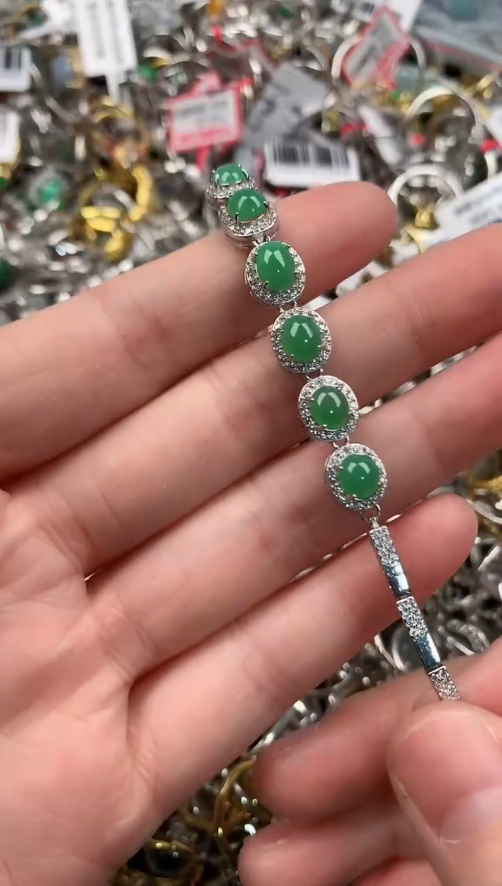 银S925镶嵌戒指翡翠999   4