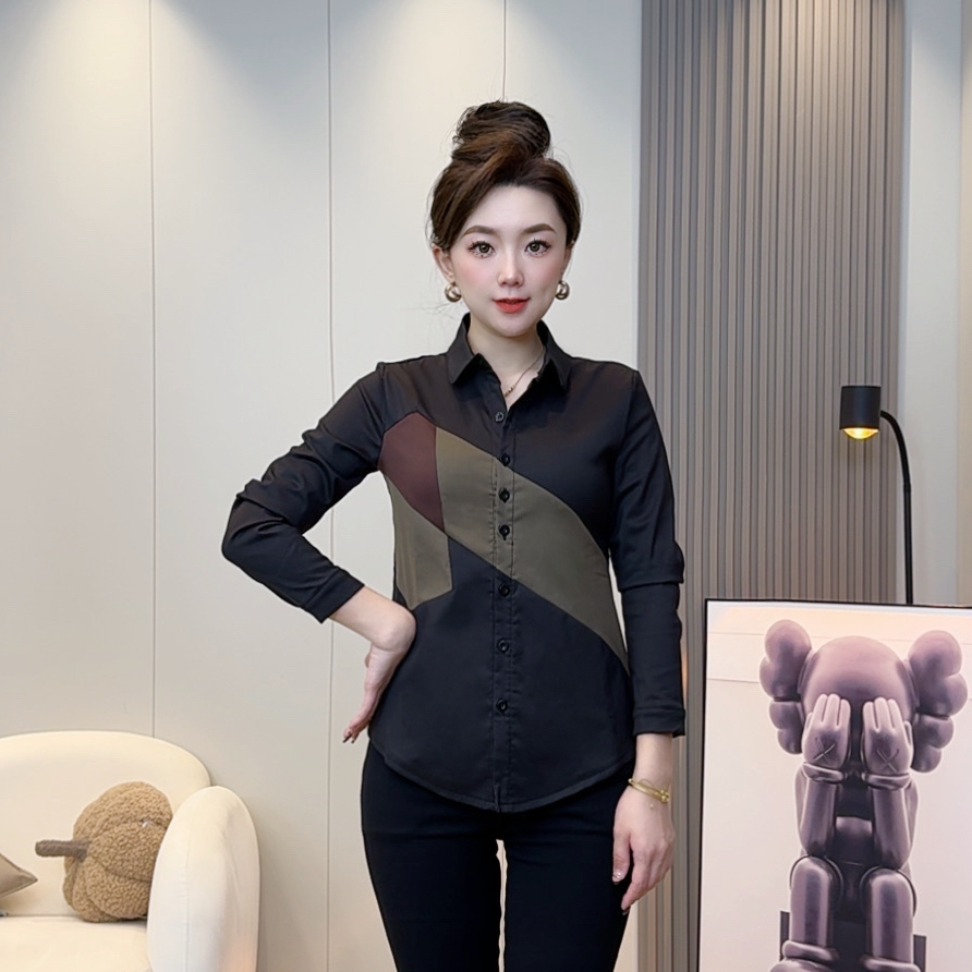 新款【加绒保暖】德绒长袖内搭高级感职业洋气显瘦百搭衬衫女K5085