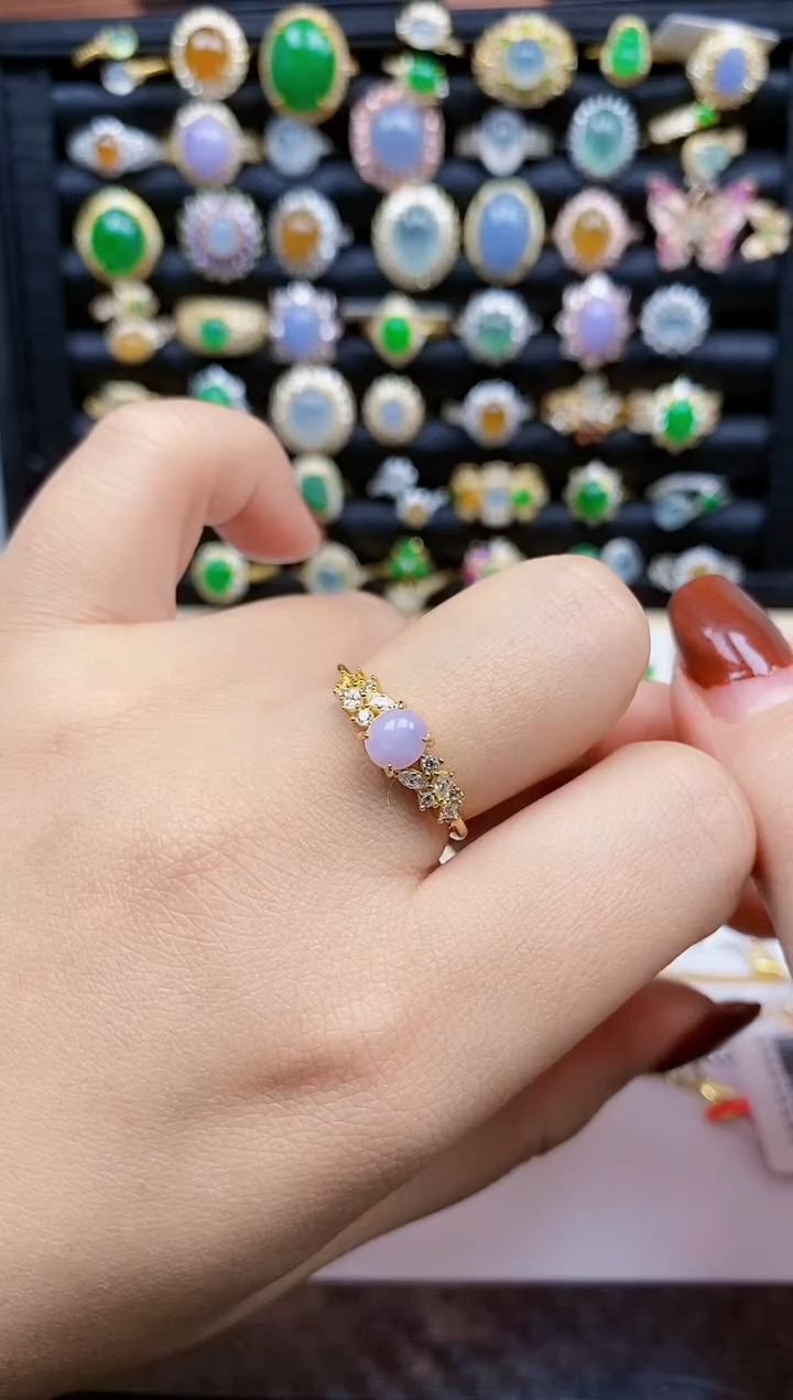 银S925镶嵌戒指翡翠83