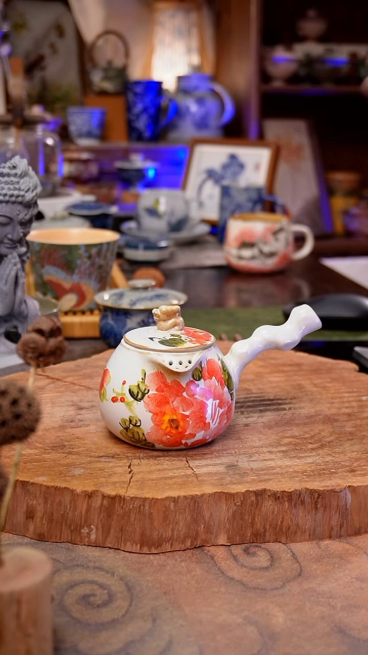杯子牡丹手工手绘手工手绘