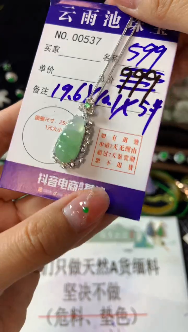 【闪购商品】翡翠颈饰银S925镶嵌翡翠