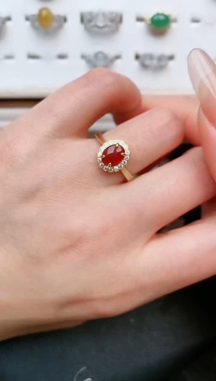 【闪购商品】翡翠戒指银S925镶嵌....