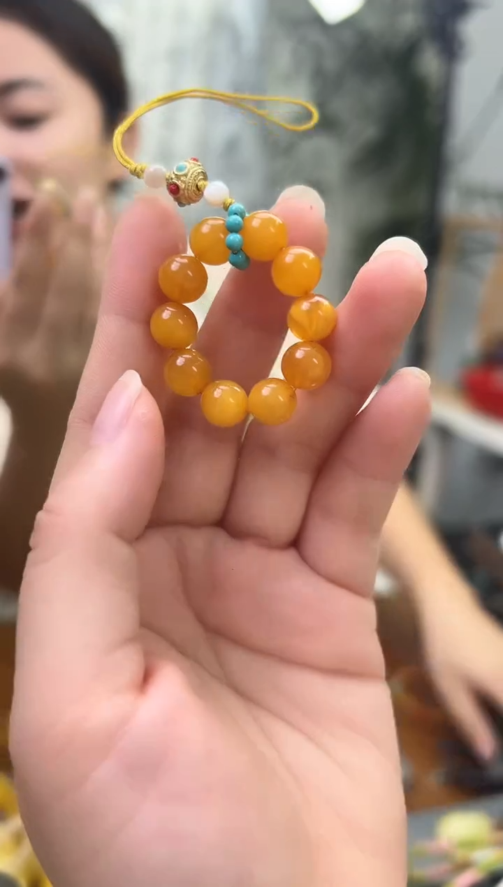 裸石琥珀未镶嵌蜜蜡手机挂