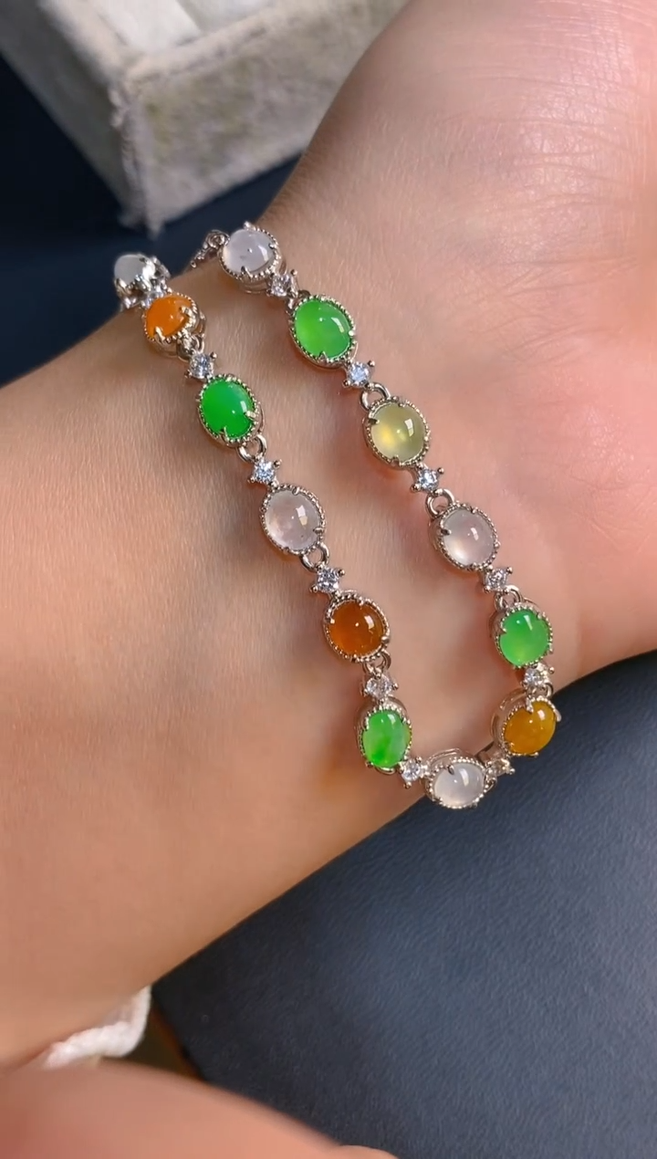 【闪购商品】翡翠耳饰银S925镶嵌天然A货翡翠1