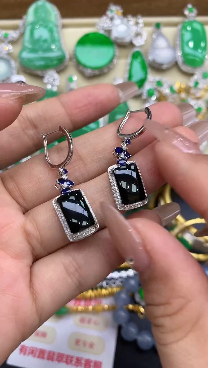 18K金镶嵌翡翠耳饰305-中国好珍宝