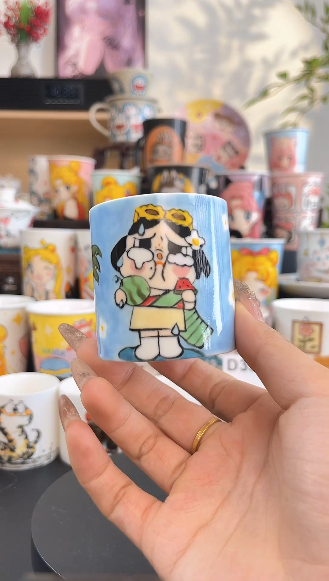 【闪购商品】摆件手工手绘陶瓷小杯杯