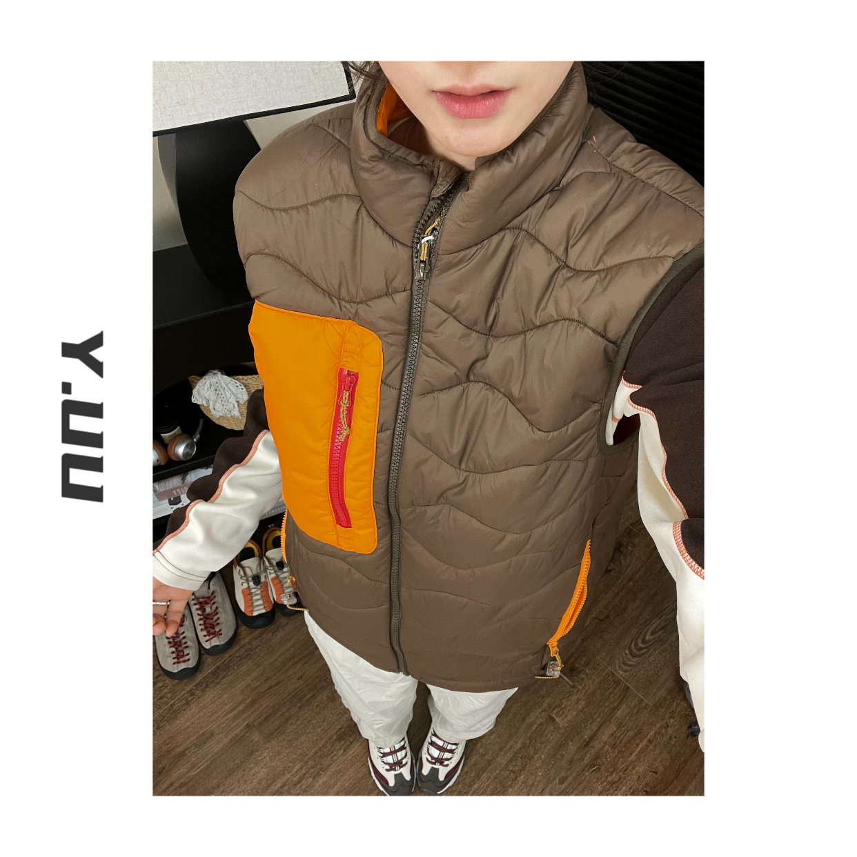 【虞UU】百搭撞色棉马甲！ 新款秋冬撞色口袋保暖宽松叠穿棉背心