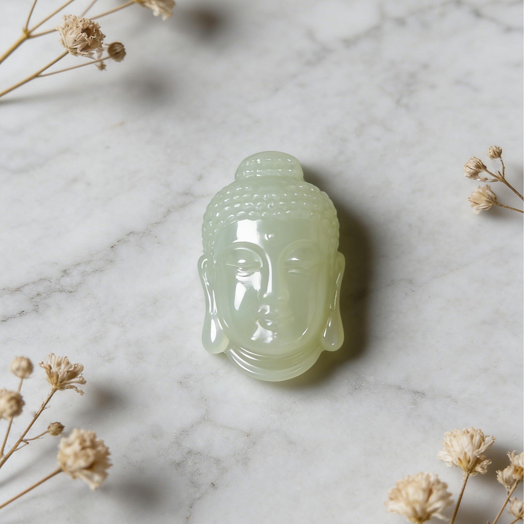 佛头和田玉吊坠（大）男女通用手工雕刻玉坠饰品礼物