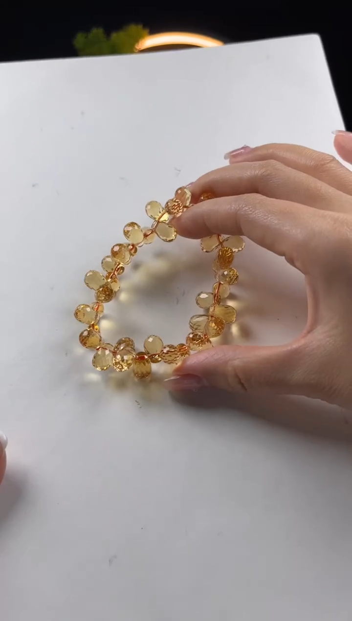 【闪购商品】水晶手链未镶嵌天然黄水晶水滴切面手串