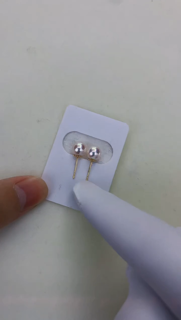 18K金镶嵌GD海水珍珠 GD003 6-7 耳钉