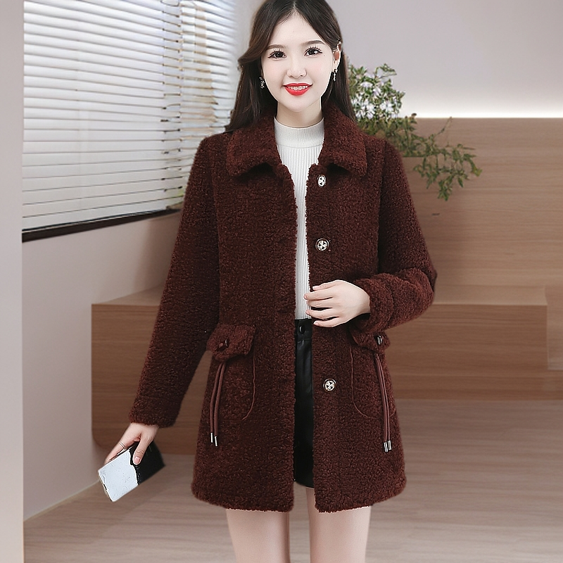 小个子妈妈冬装加厚加绒大衣2025新款洋气保暖中长款中老年大衣