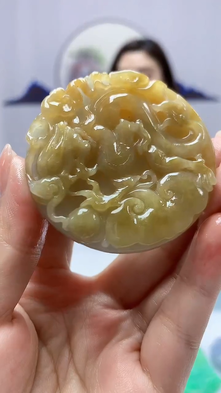 【闪购商品】定制翡翠未镶嵌4829ms-毛货挂件209