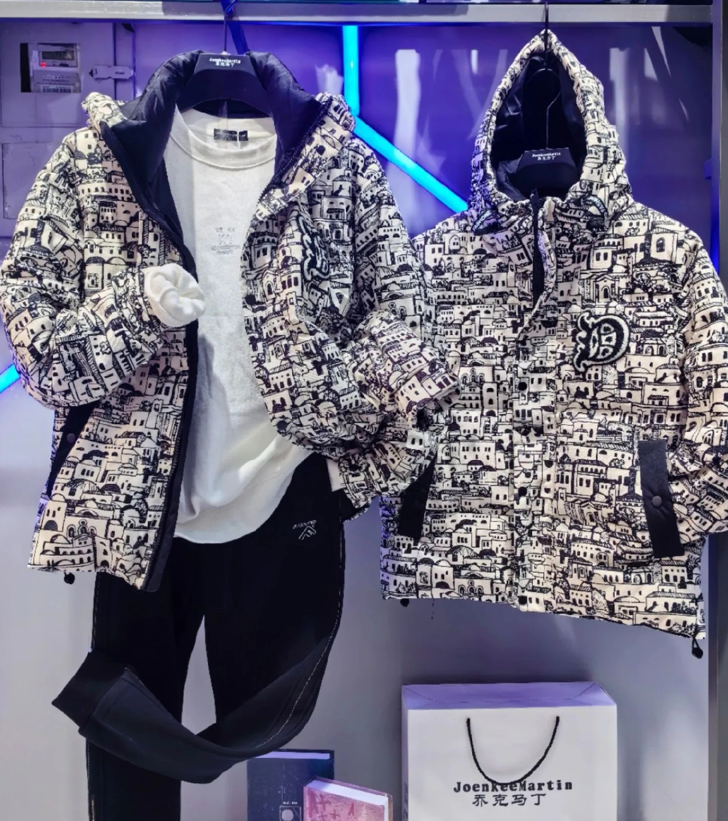 冬季羽绒服潮牌短款印花加厚保暖外套