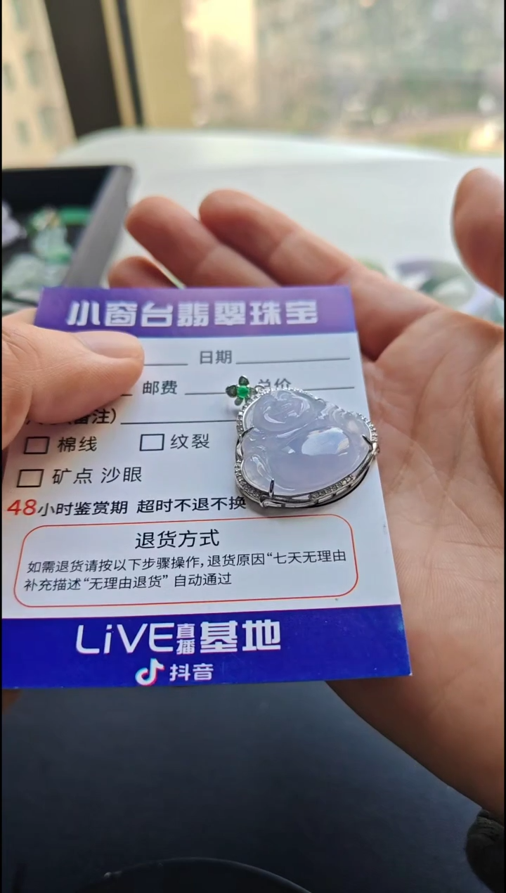 颈饰银S925镶嵌翡翠大*地翡翠颈饰S925银镶嵌