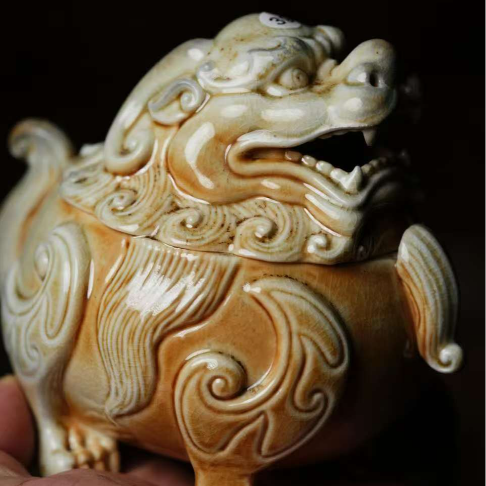 31号厚山柴烧实拍茶宠狮子