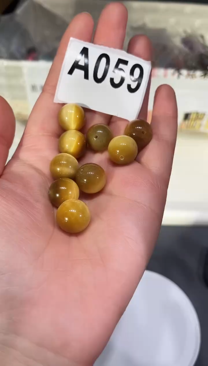 未镶嵌手链水晶A059 金虎眼单珠多样性发一