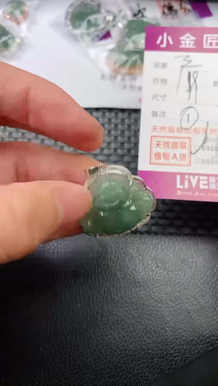 翡翠银S925镶嵌颈饰·