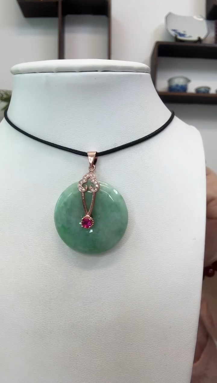 颈饰合金翡翠平安扣