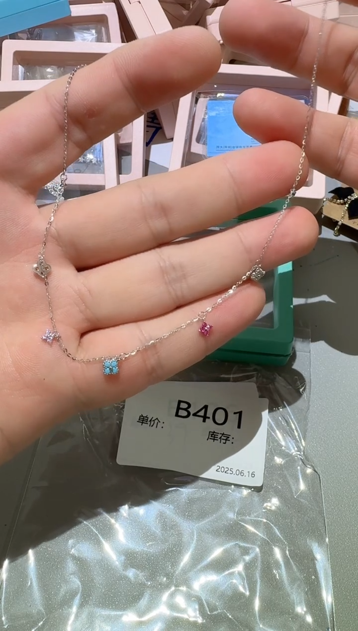 坠链均925银合成立方氧化锆B401