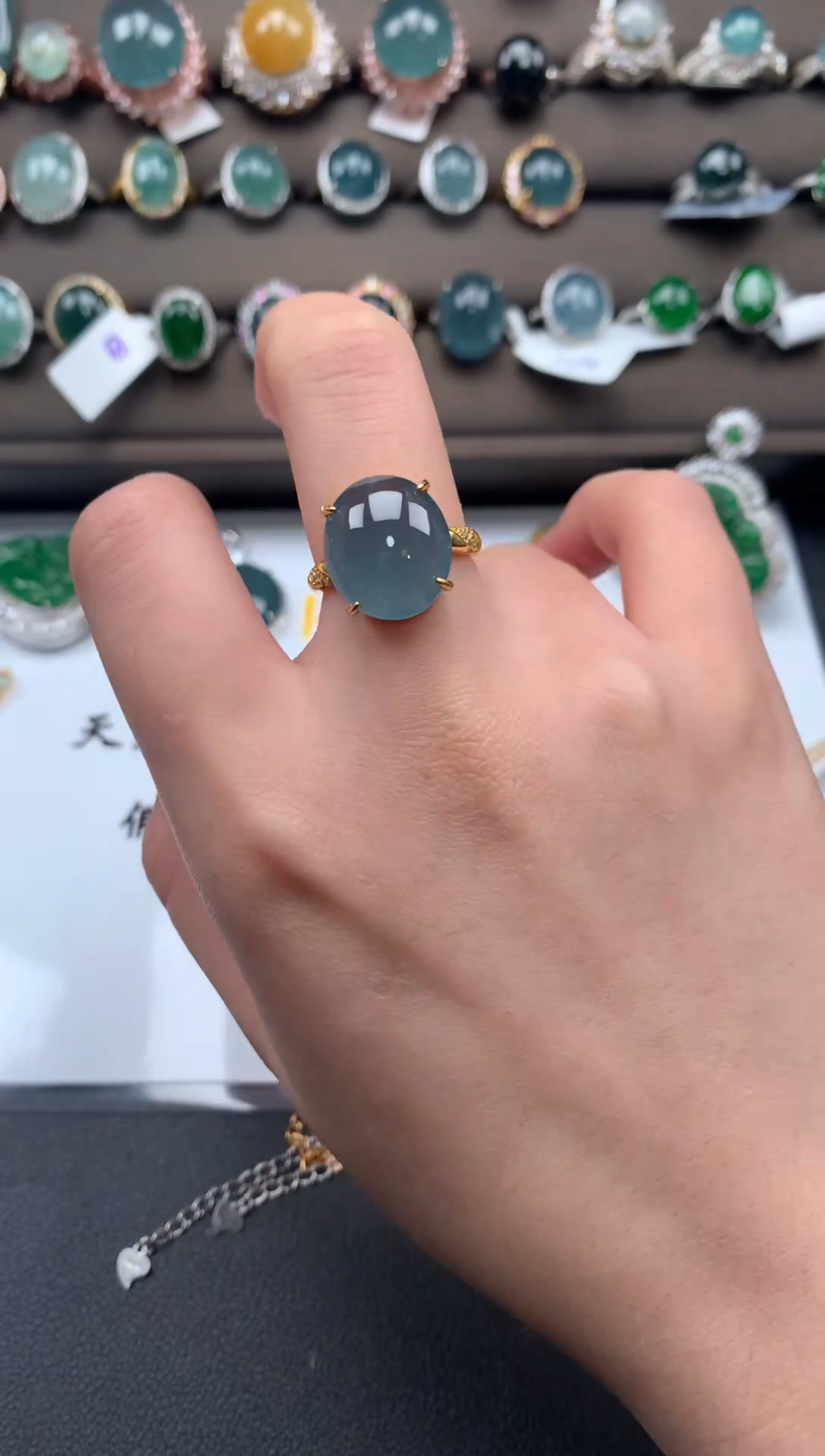 【闪购商品】翡翠戒指银S925镶嵌52141