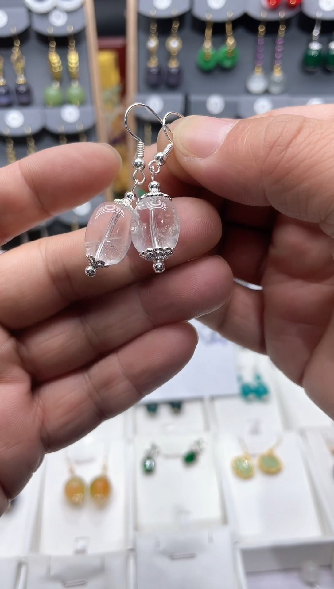 【闪购商品】水晶耳饰银S925镶嵌时尚耳饰