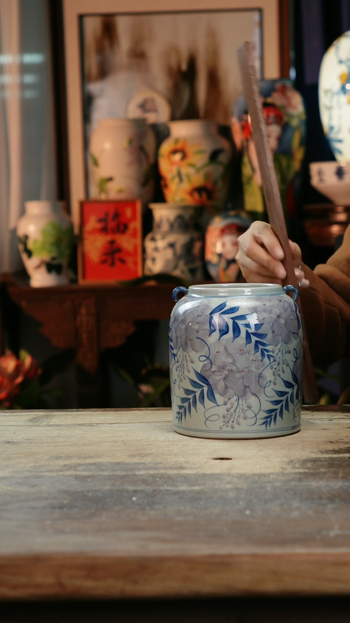 【闪购商品】瓷片景德镇纯手工釉下彩精品花瓶