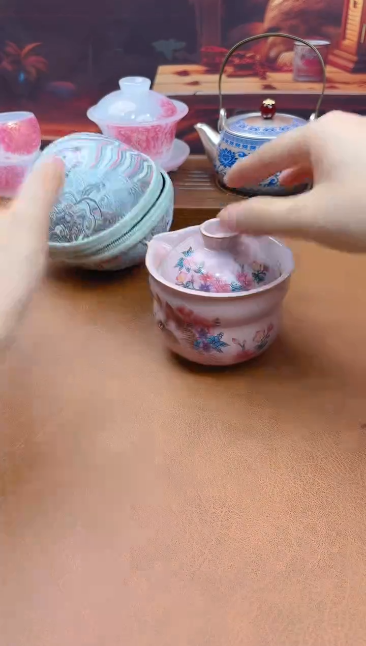 陶瓷茶具摆件旅行套组