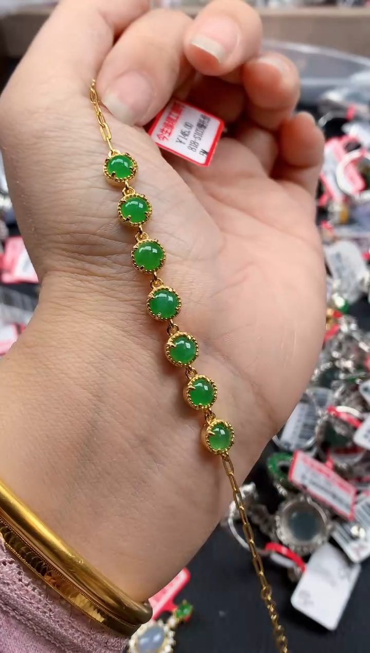 银S925镶嵌戒指翡翠天然A货缅甸翡翠