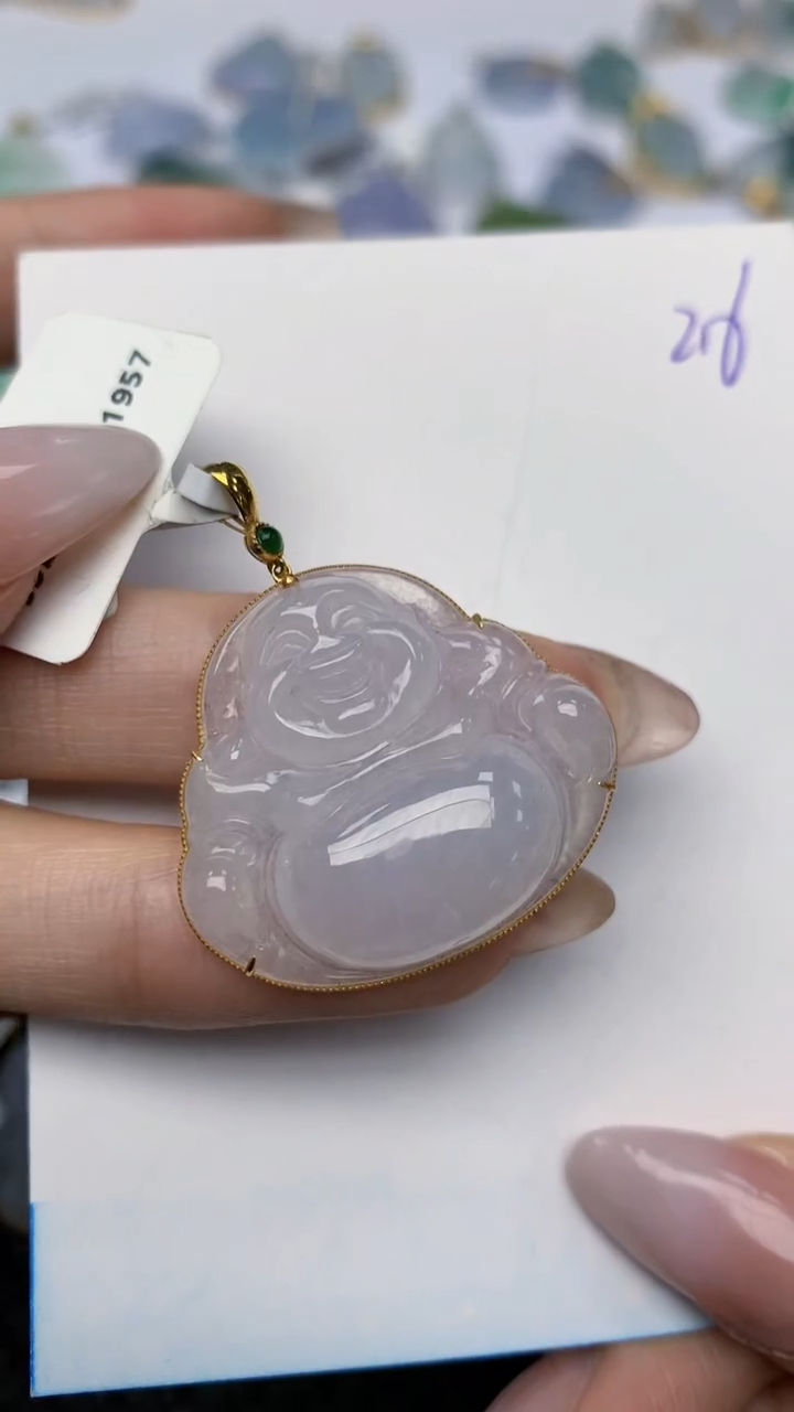 【闪购商品】翡翠颈饰18K金镶嵌天然翡翠A货