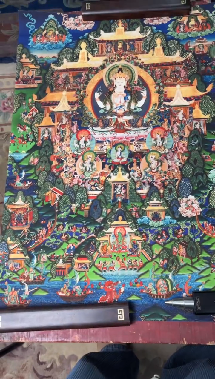 卷轴画龙妹的唐卡tk16