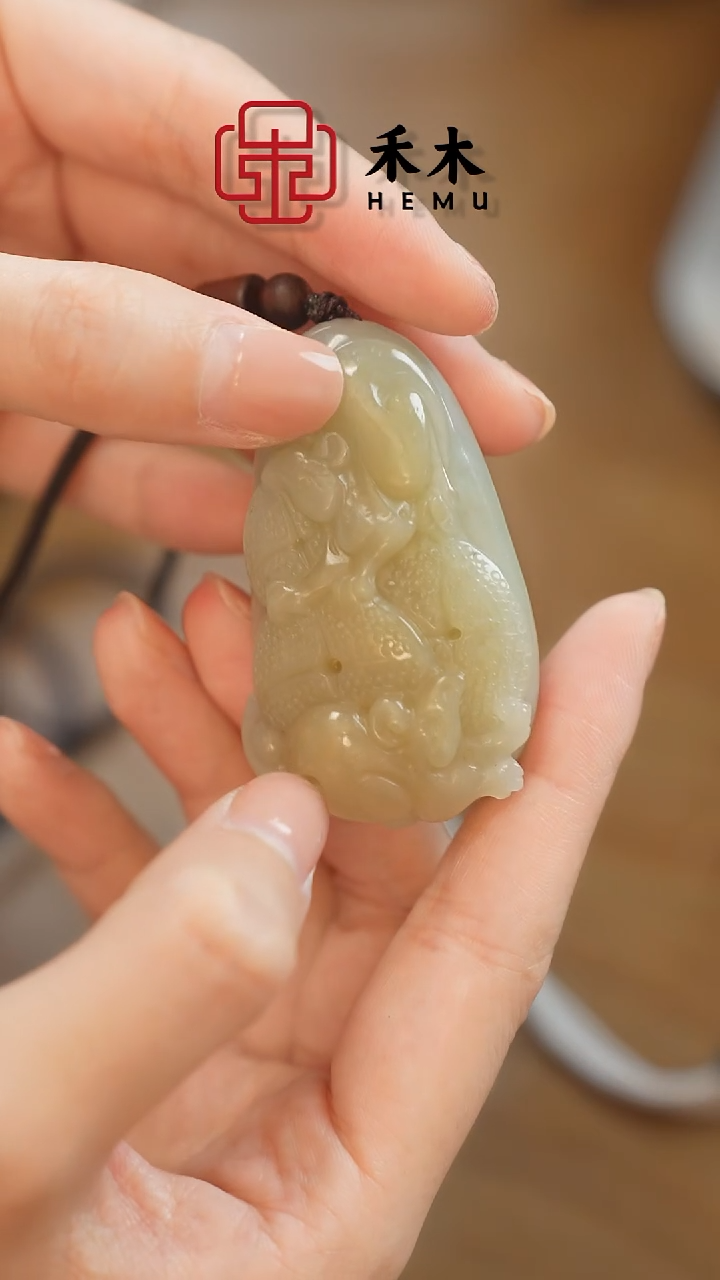 和田玉（白玉）未镶嵌吊坠(赠链)禾木和田玉 和田玉白玉带糖吊坠