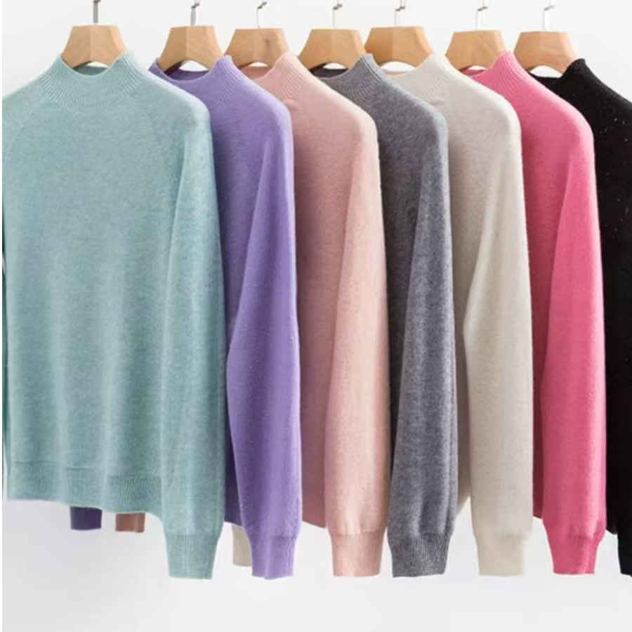 【豆豆纱】金豆纱无缝一体半高领羊毛衫110420