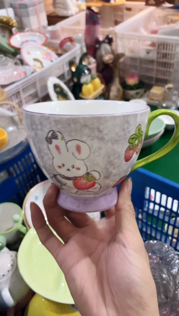 其他兔子手绘早餐杯，开播福利，拼手速