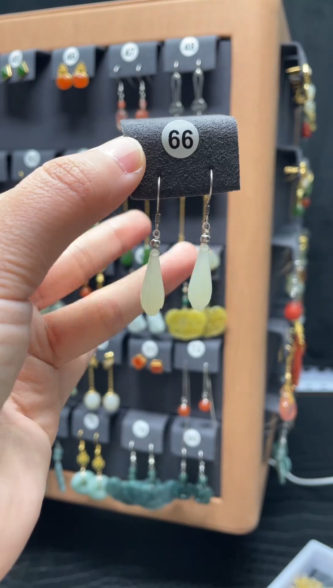 【闪购商品】和田玉耳饰银S925镶嵌0066