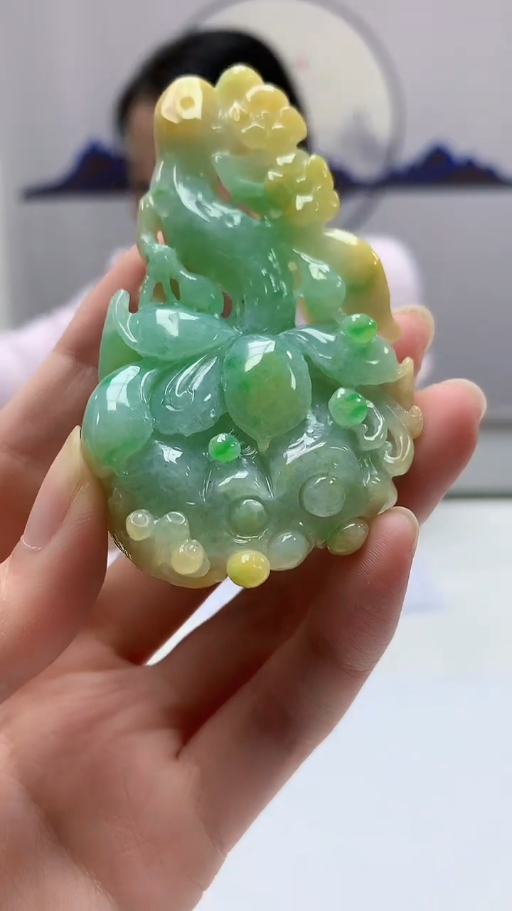 【闪购商品】定制翡翠未镶嵌4902zm-毛货挂件花155