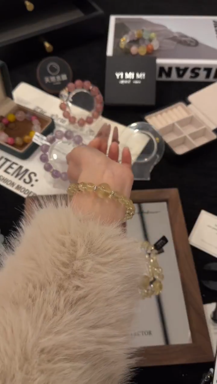 合金手链水晶黄水晶x3414