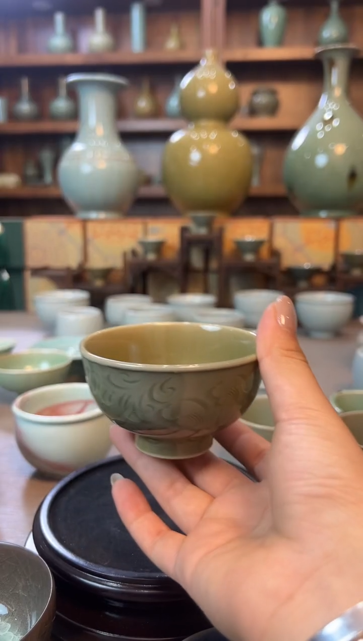 欢*龙泉青瓷柴烧的