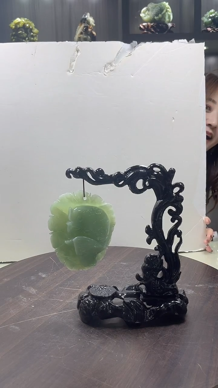 玉銭**锦鱼摆件雕件家居