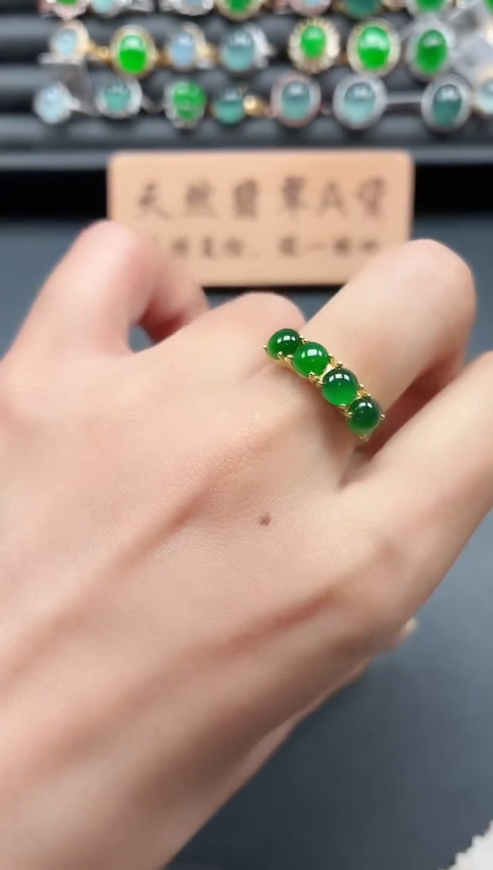 银S925镶嵌戒指翡翠111