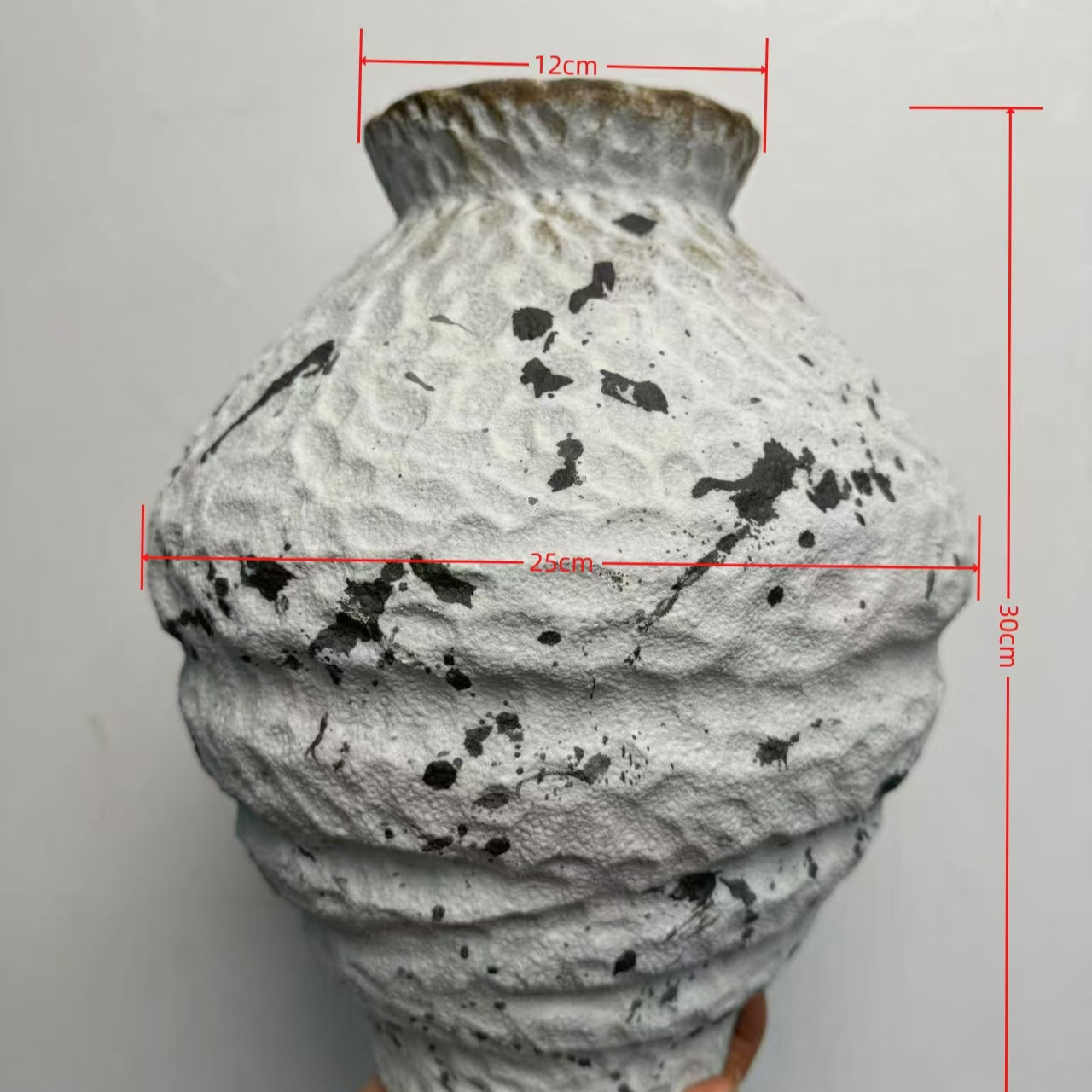 简约陶瓷花瓶 水墨风美人腰花瓶手工陶瓷水培花瓶