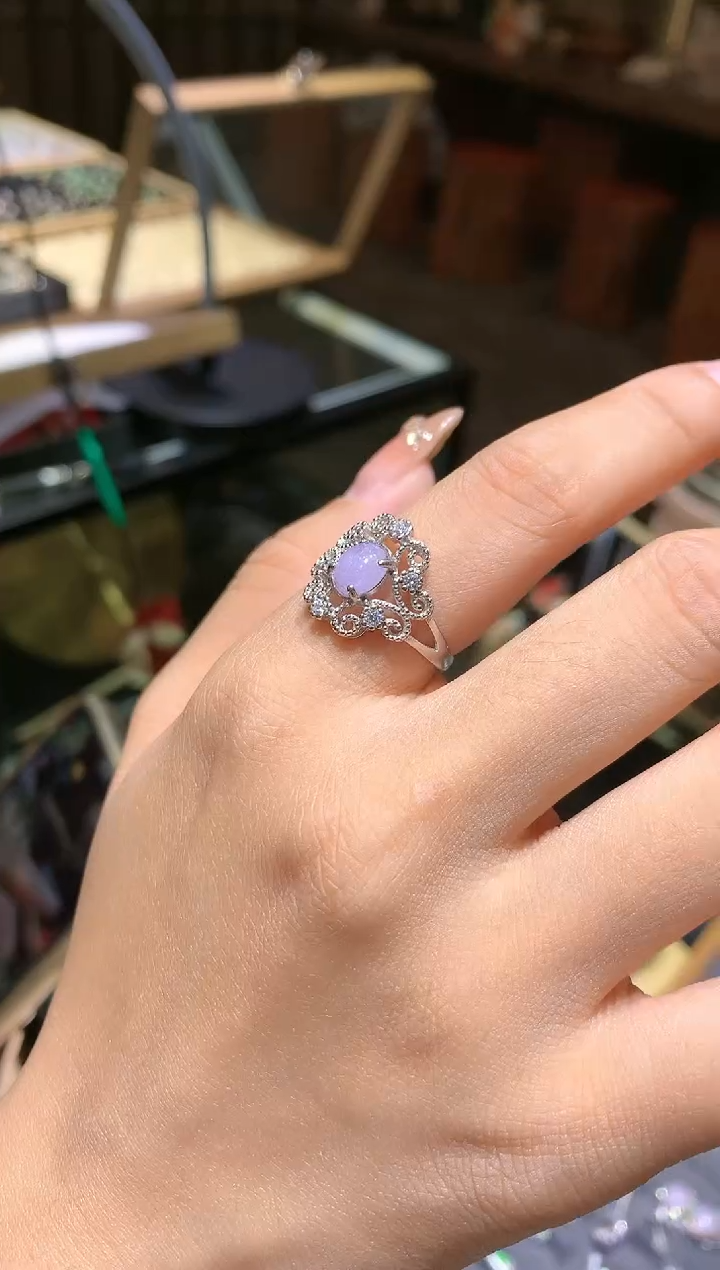 【闪购商品】翡翠吊坠(不含链)银S925镶嵌戒指