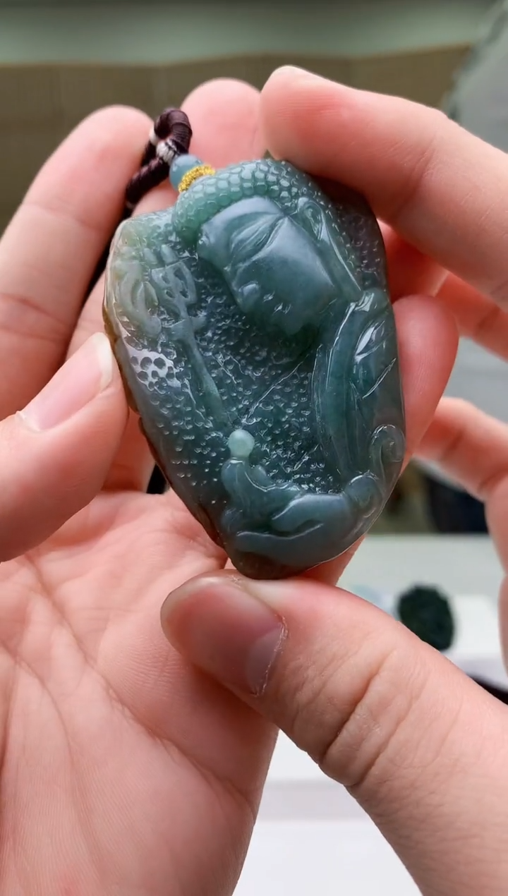 【闪购商品】定制翡翠未镶嵌4812bb-毛货挂件55