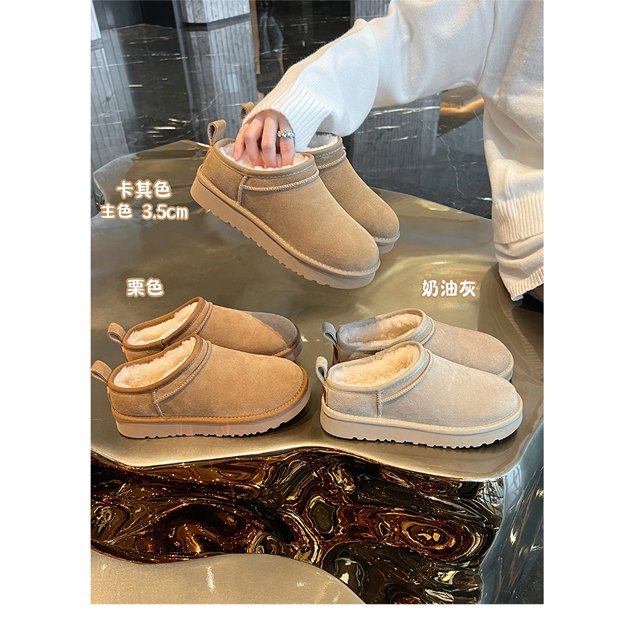 【大叔家】跟高3.5cm加绒雪地靴女2025冬防水防滑棉鞋&7560