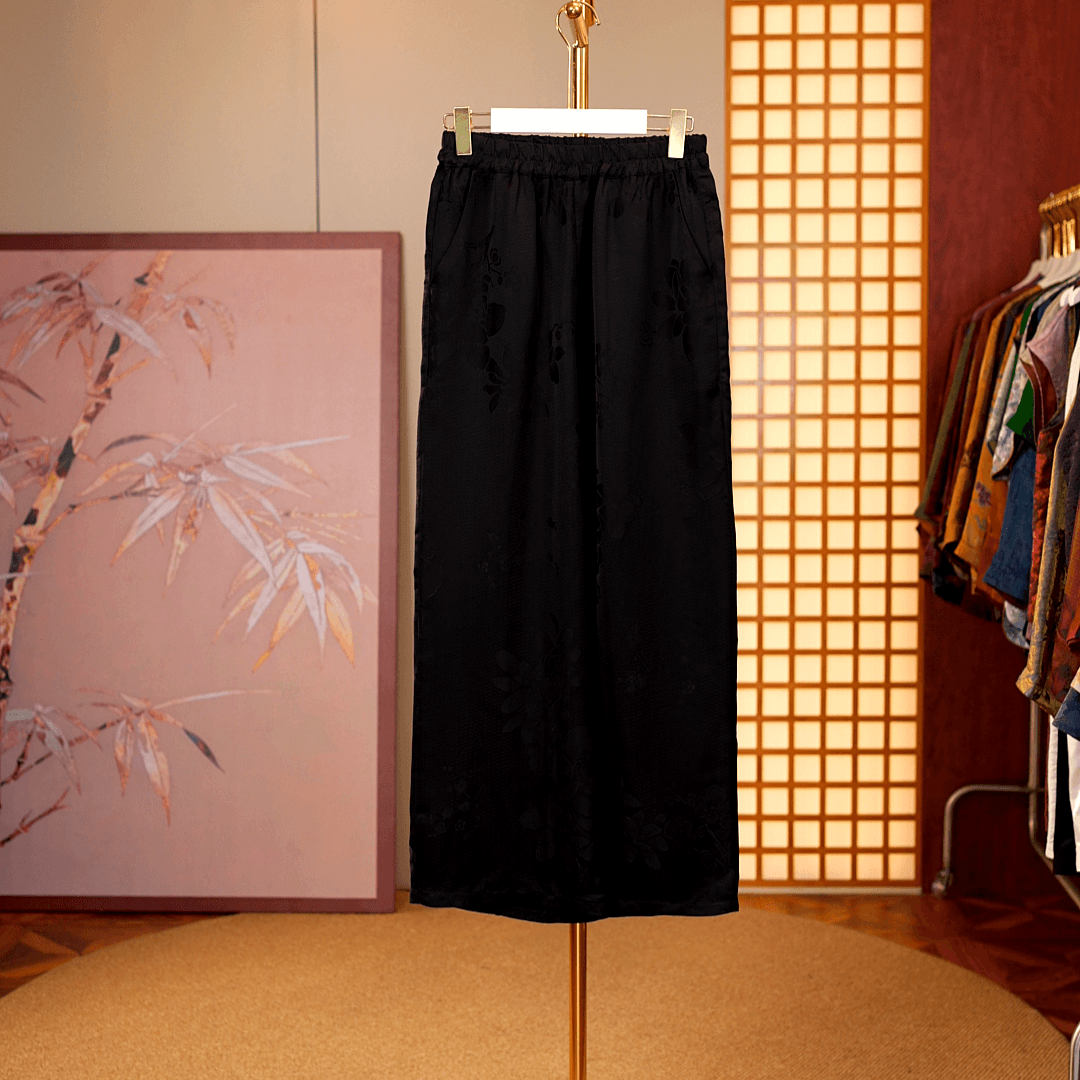 [流云水秀-直筒裤] 新中式国风女士长裤直筒裤