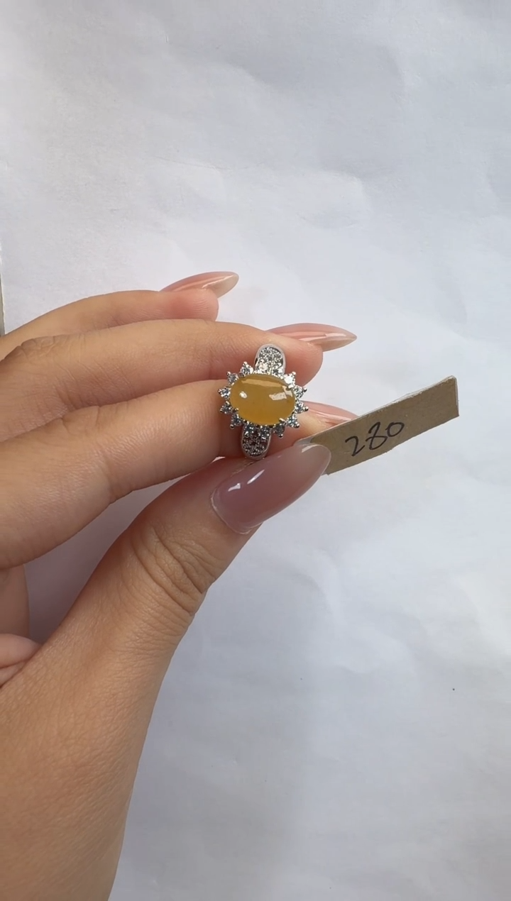 银S925镶嵌戒指翡翠925银镶缅甸A货翡翠戒指