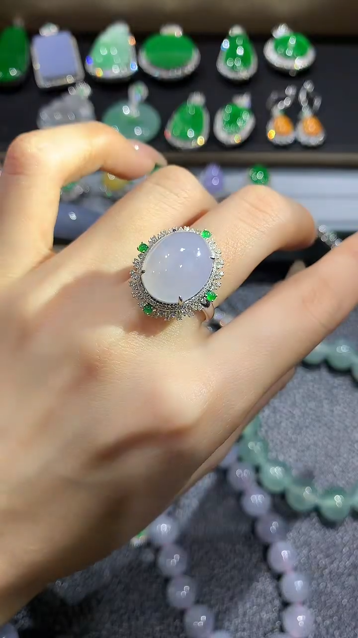 【闪购商品】翡翠戒指18K金镶嵌10团购