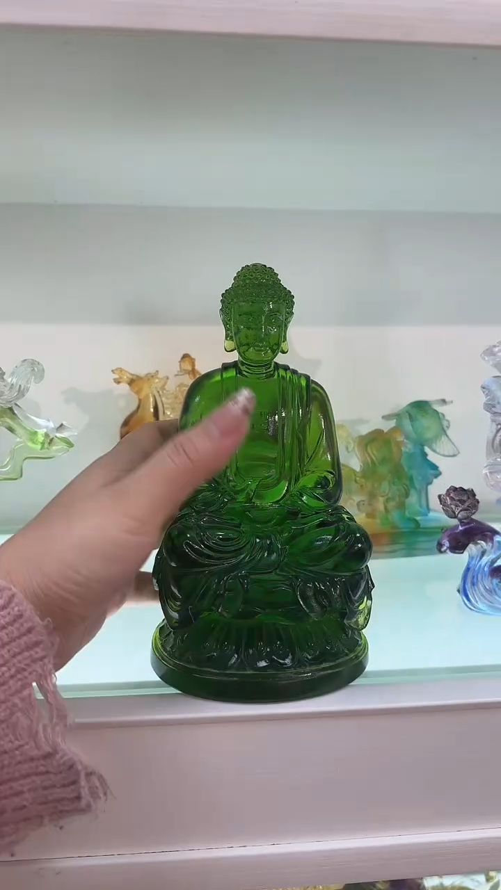 手工艺品琉璃绿色如来