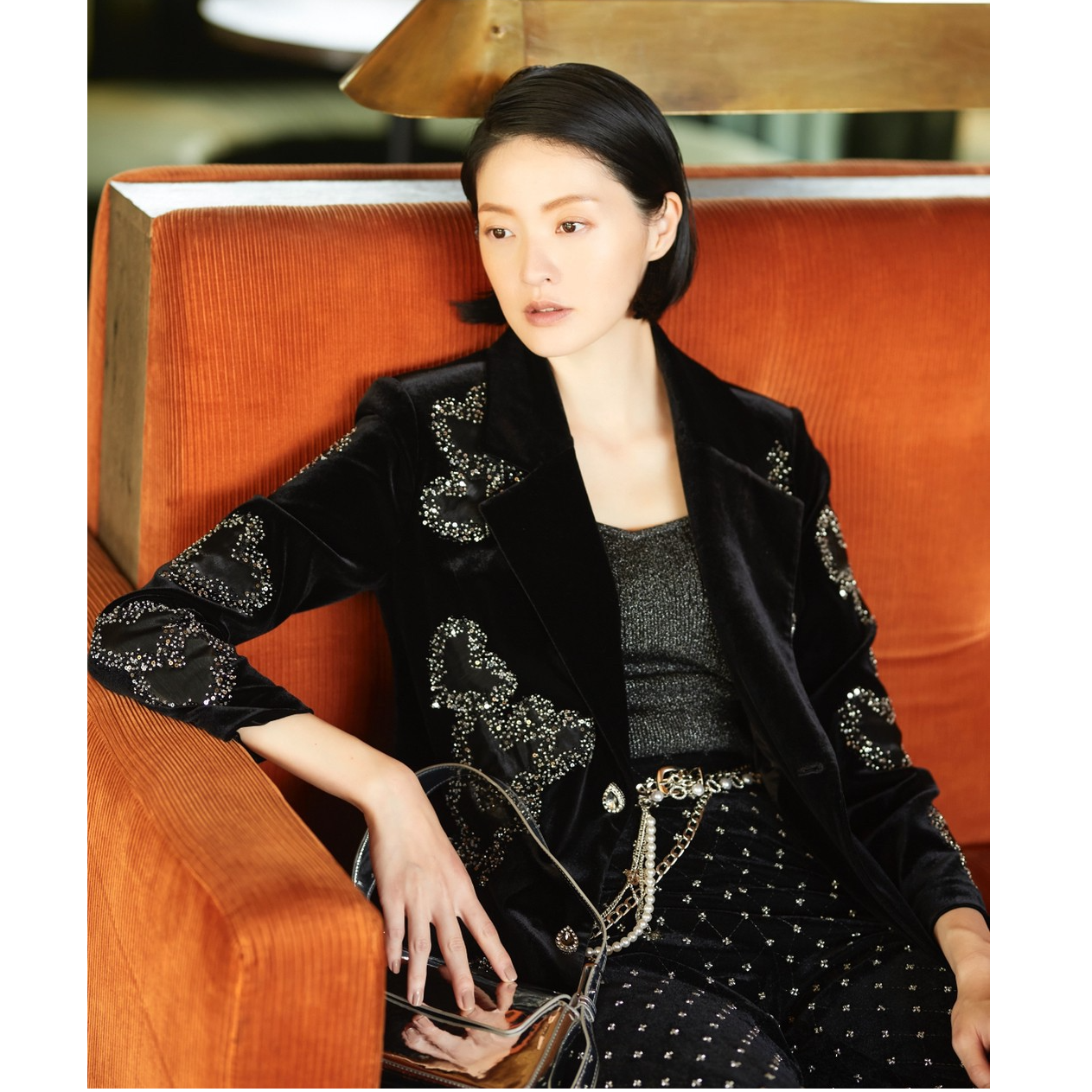 JETEZO/裘堤婼常规款双排扣休闲轻职风重工网红女裤BC15016B1