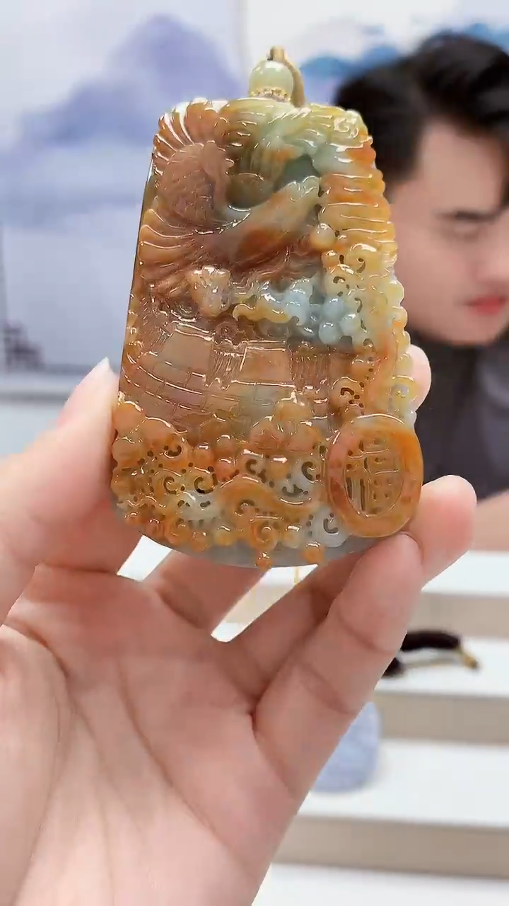 未镶嵌定制翡翠5060lr-毛货挂件45